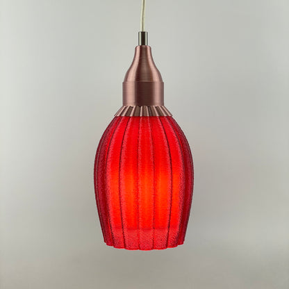 Art Deco Tulp pendant – burgundy colored transparent 