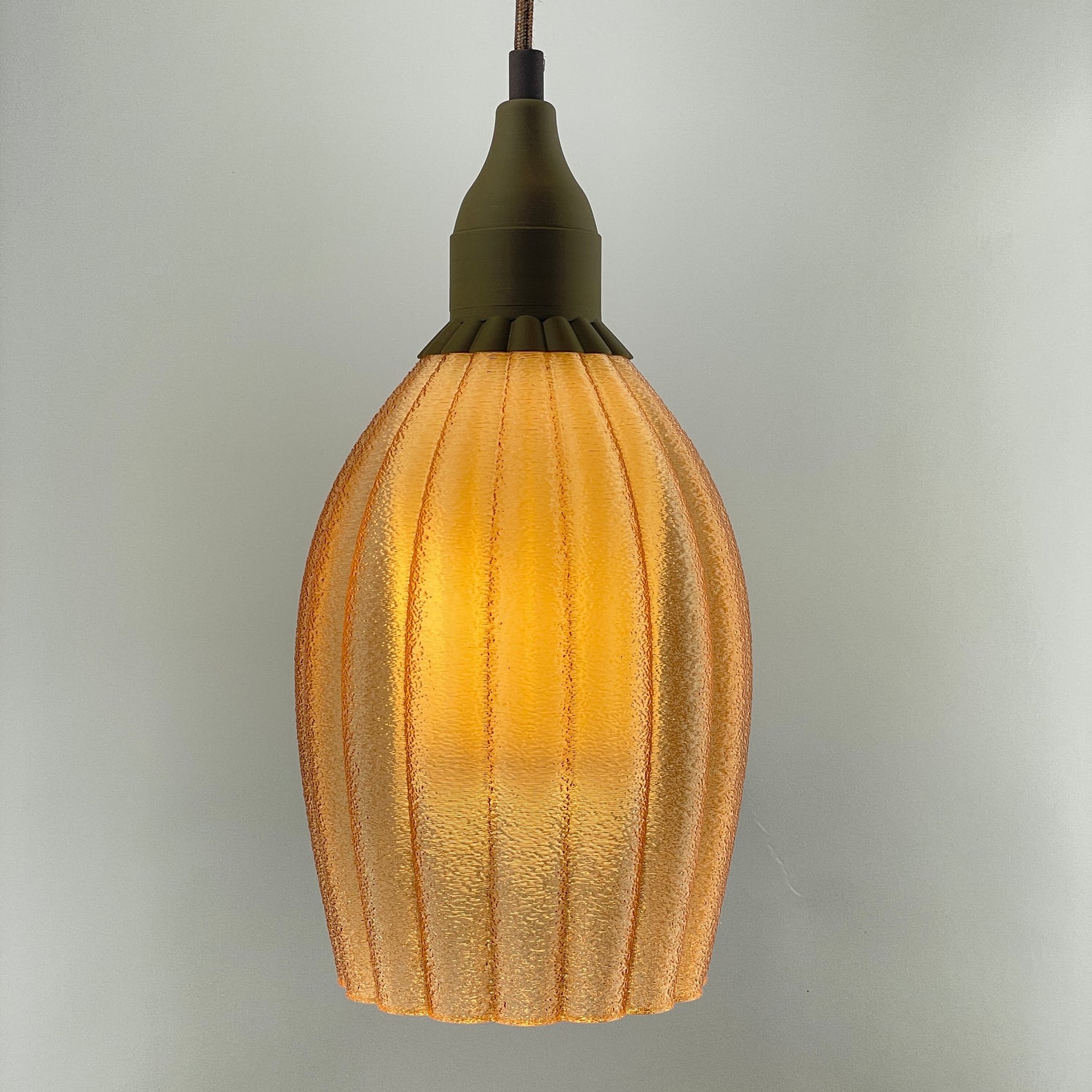 Art Deco Tulp pendant – champagne colored transparent 