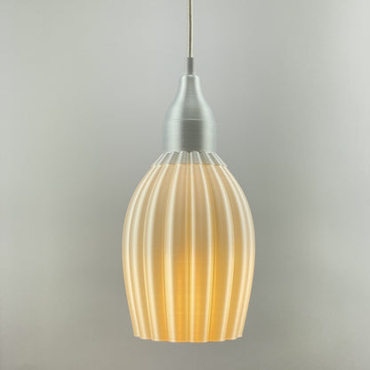 Art Deco Tulp pendant – pearl white solid 