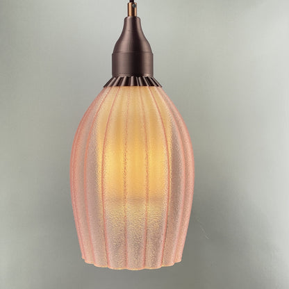 Art Deco Tulp pendant – pink colored transparent 