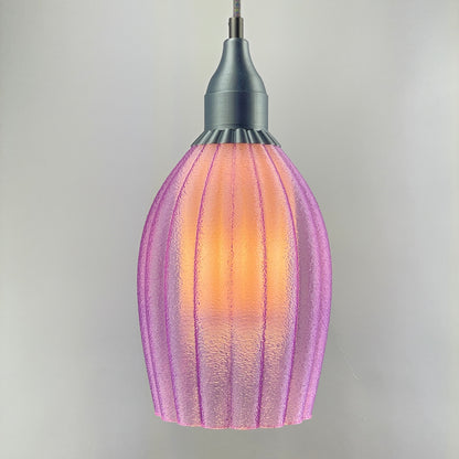 Art Deco Tulp pendant – purple colored transparent 