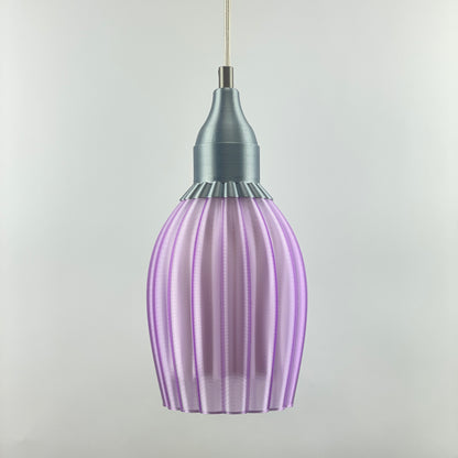 Art Deco Tulp pendant – purple colored transparent 