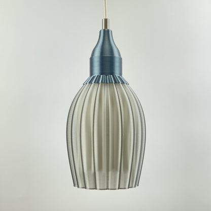 Art Deco Tulp pendant – smoked colored transparent 