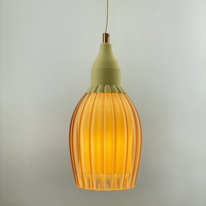 Art Deco Tulp pendant – champagne colored transparent 