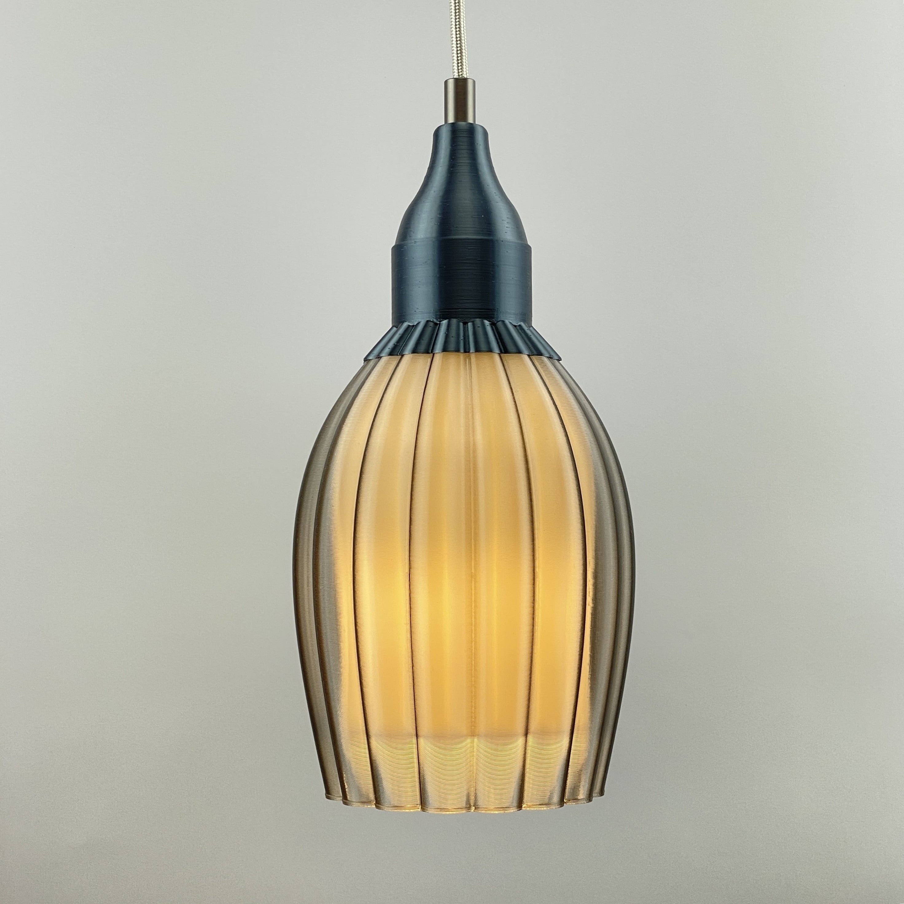 Art Deco Tulp pendant – smoked colored transparent 