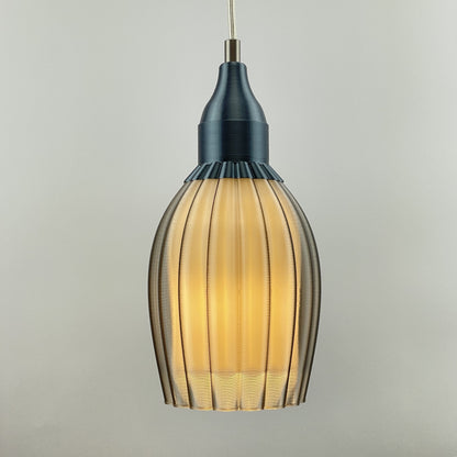 Art Deco Tulp pendant – smoked colored transparent 