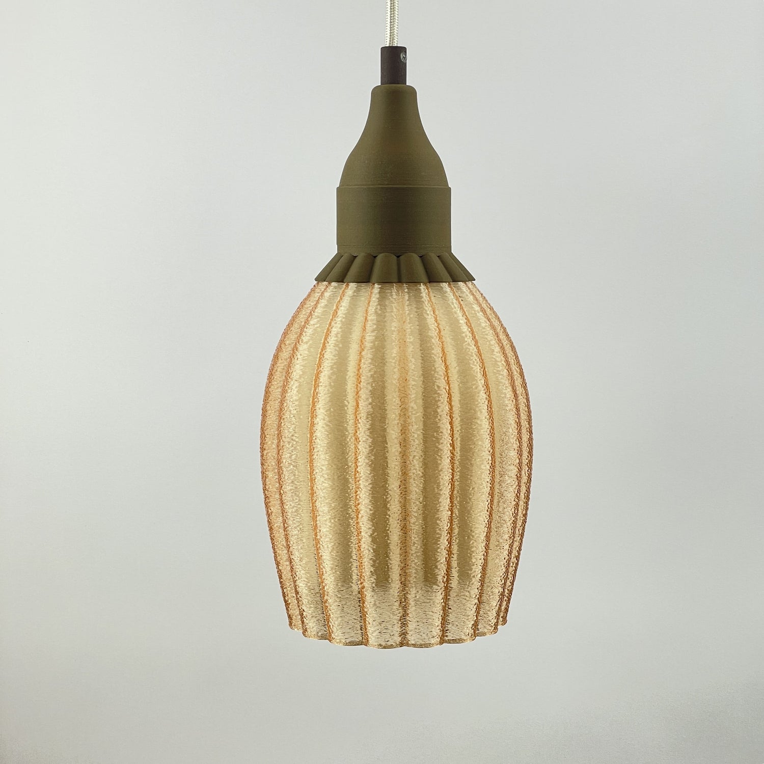 Art Deco Tulp pendant – champagne colored transparent 