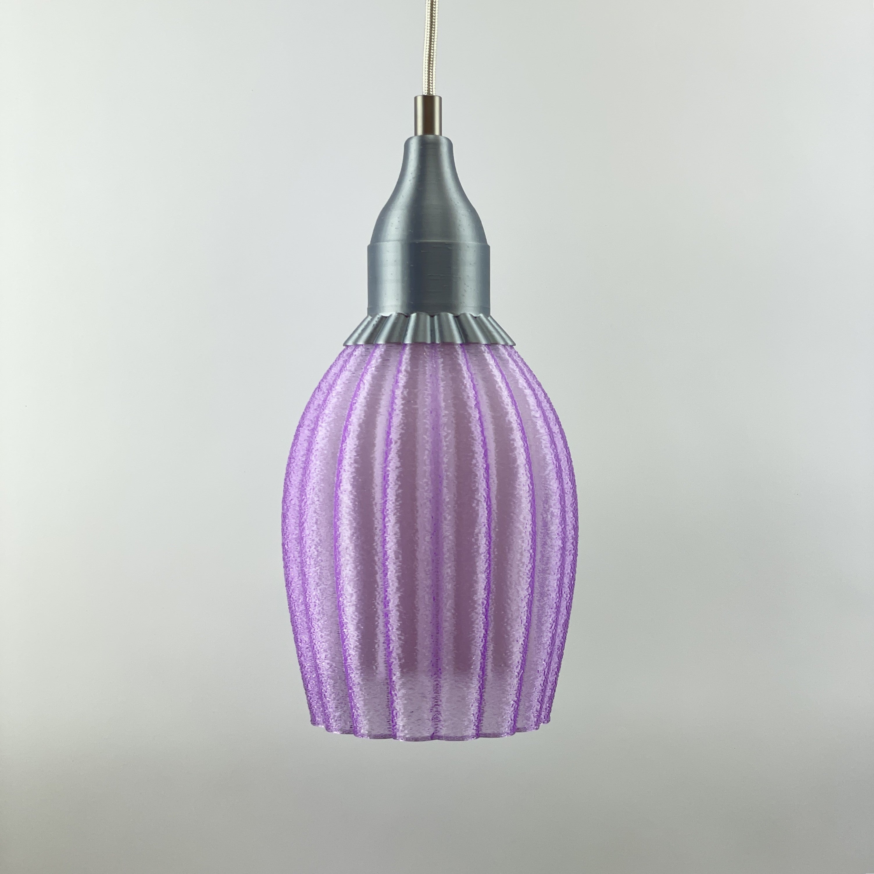 Art Deco Tulp pendant – purple colored transparent 