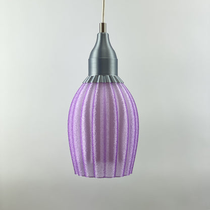 Art Deco Tulp pendant – purple colored transparent 