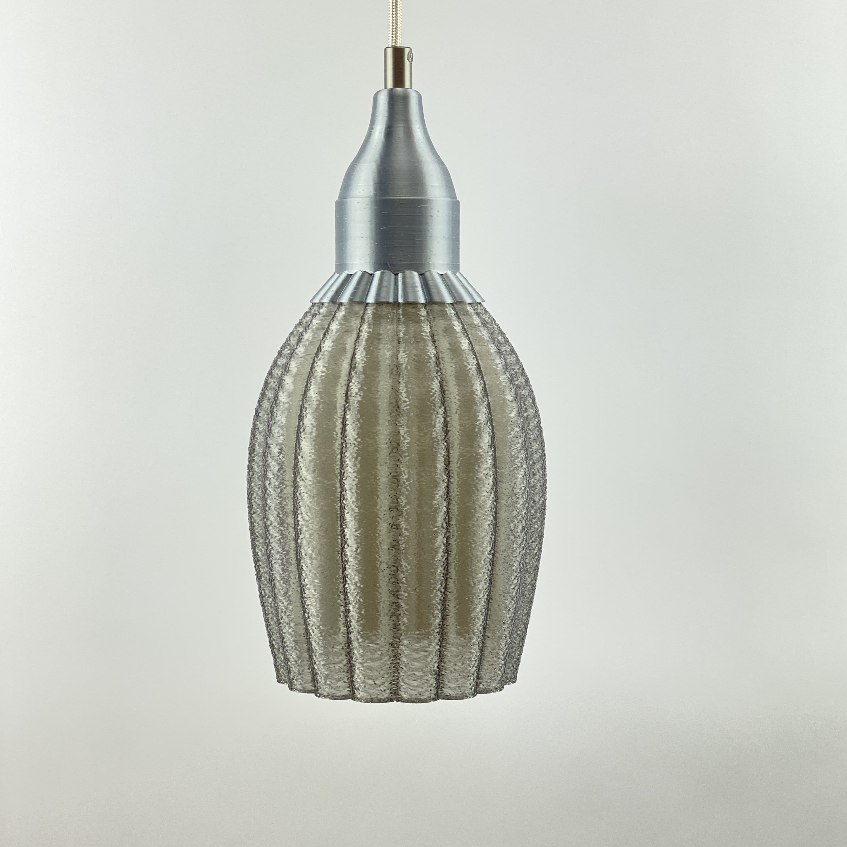 Art Deco Tulp pendant – smoked colored transparent 