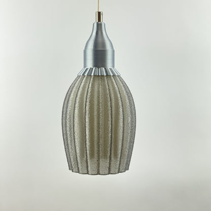 Art Deco Tulp pendant – smoked colored transparent 
