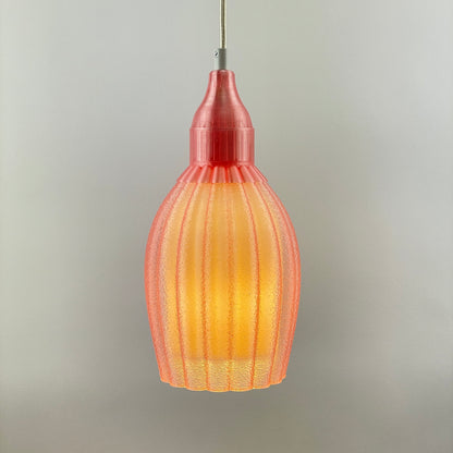 Art Deco Tulp pendant – pink colored transparent 