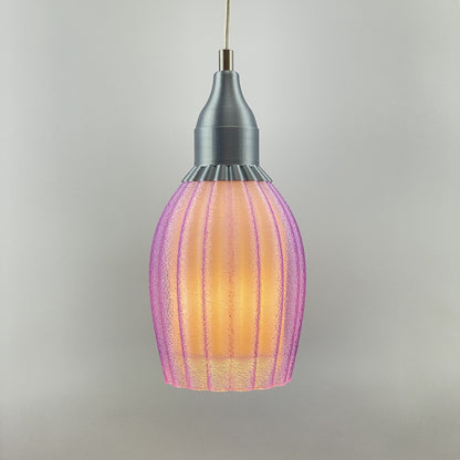 Art Deco Tulp pendant – purple colored transparent 