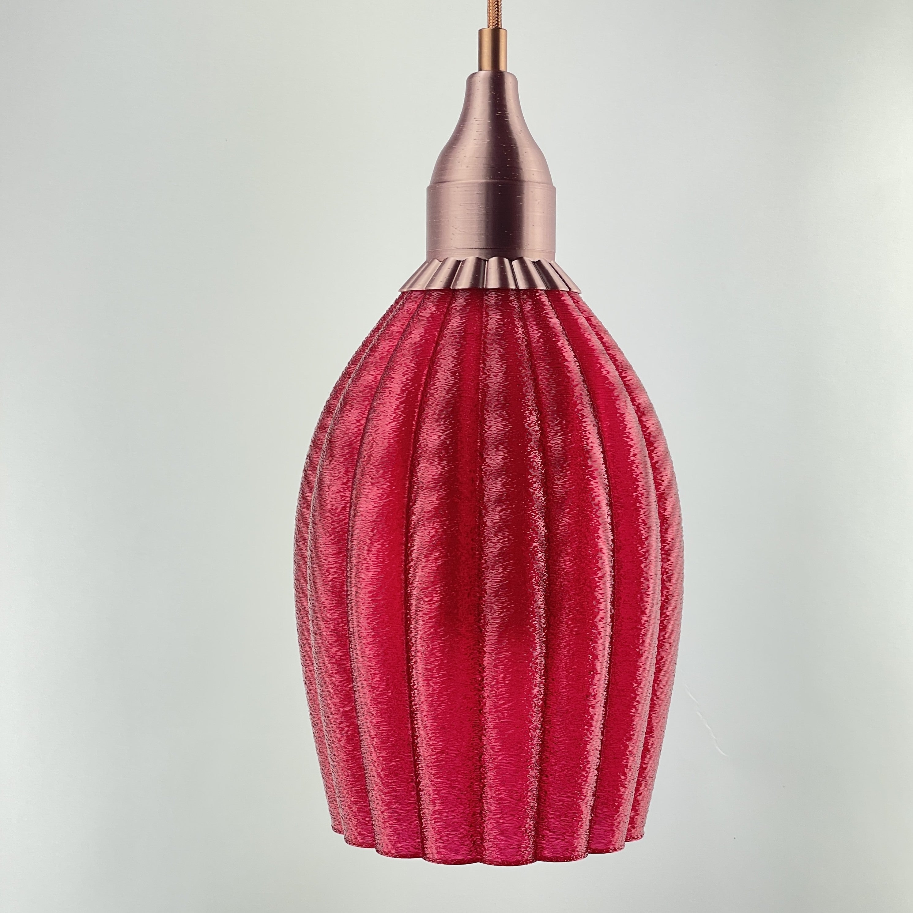 Art Deco Tulp pendant – burgundy colored transparent 