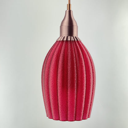 Art Deco Tulp pendant – burgundy colored transparent 