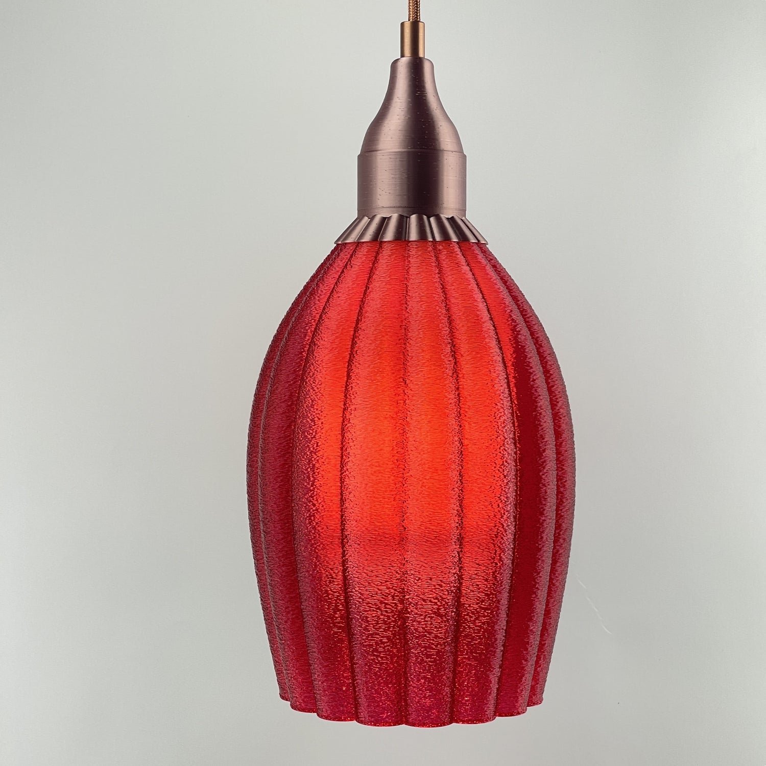 Art Deco Tulp pendant – burgundy colored transparent 