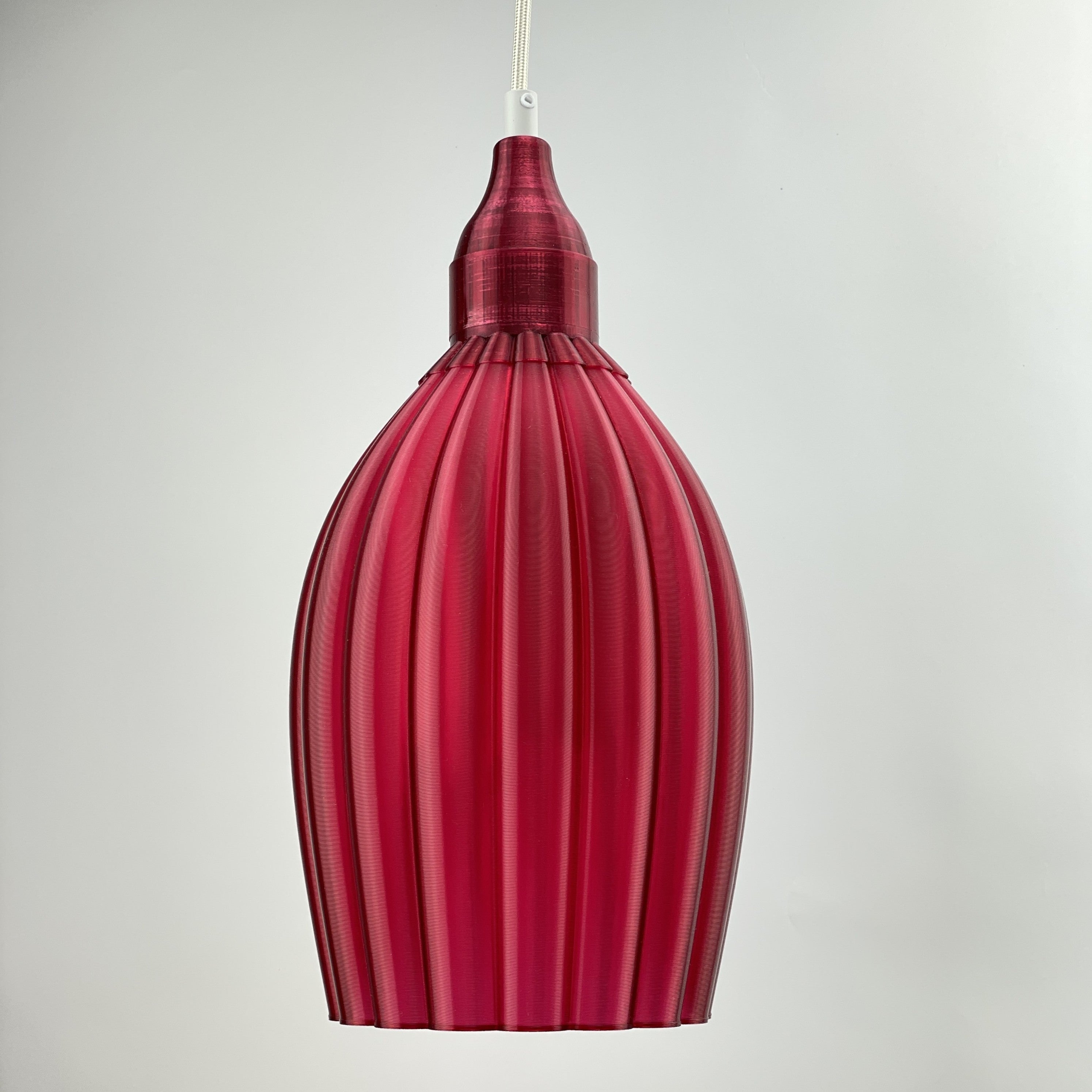 Art Deco Tulp pendant – burgundy colored transparent 