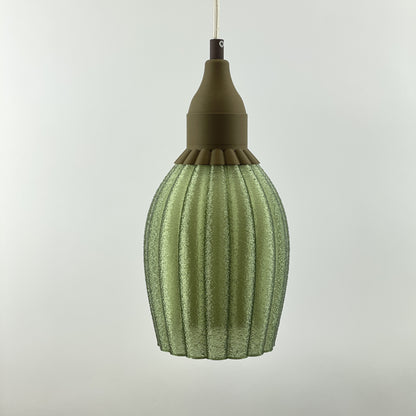 KuvaLight Art Deco Tulp Pendant Light Green-Transparent with Ceramic-Brown Cap Combination