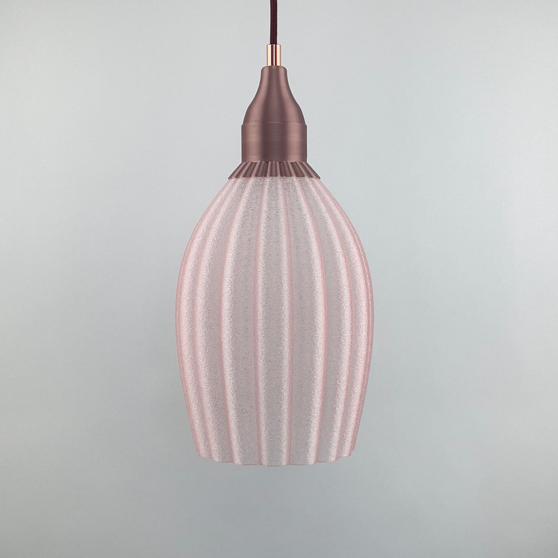 KuvaLight Art Deco Tulp Hanglamp Frosted-Roze-Transparant met Roze-Gouden Metallic Kap Combinatie