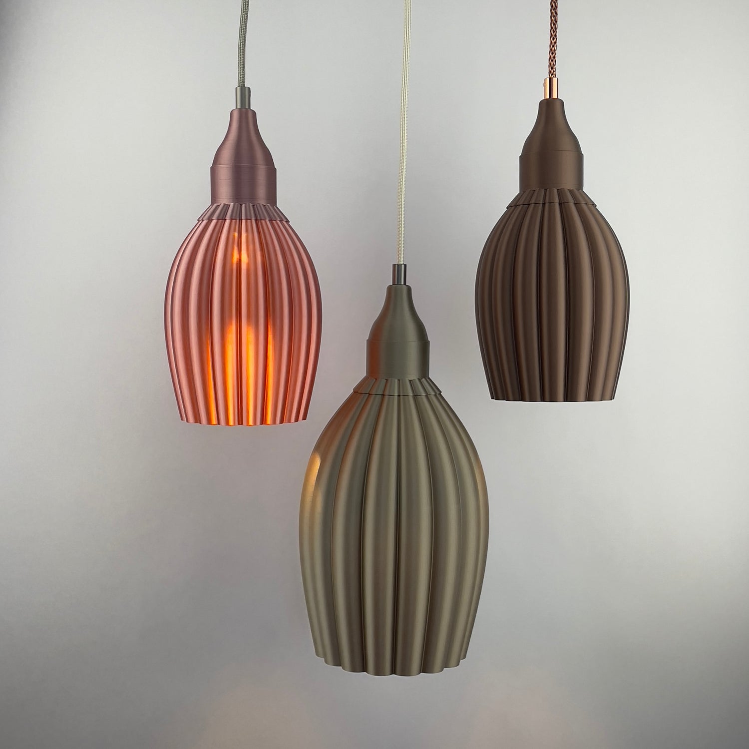 KuvaLight Art Deco Tulp Pendant Light Copper-Brown Combination-Metallic