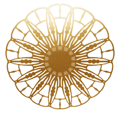 3D model of KuvaLight Anemone wall lamp in brushed gold finish, ⌀ 115 cm, viewable in AR to visualize in your own space.