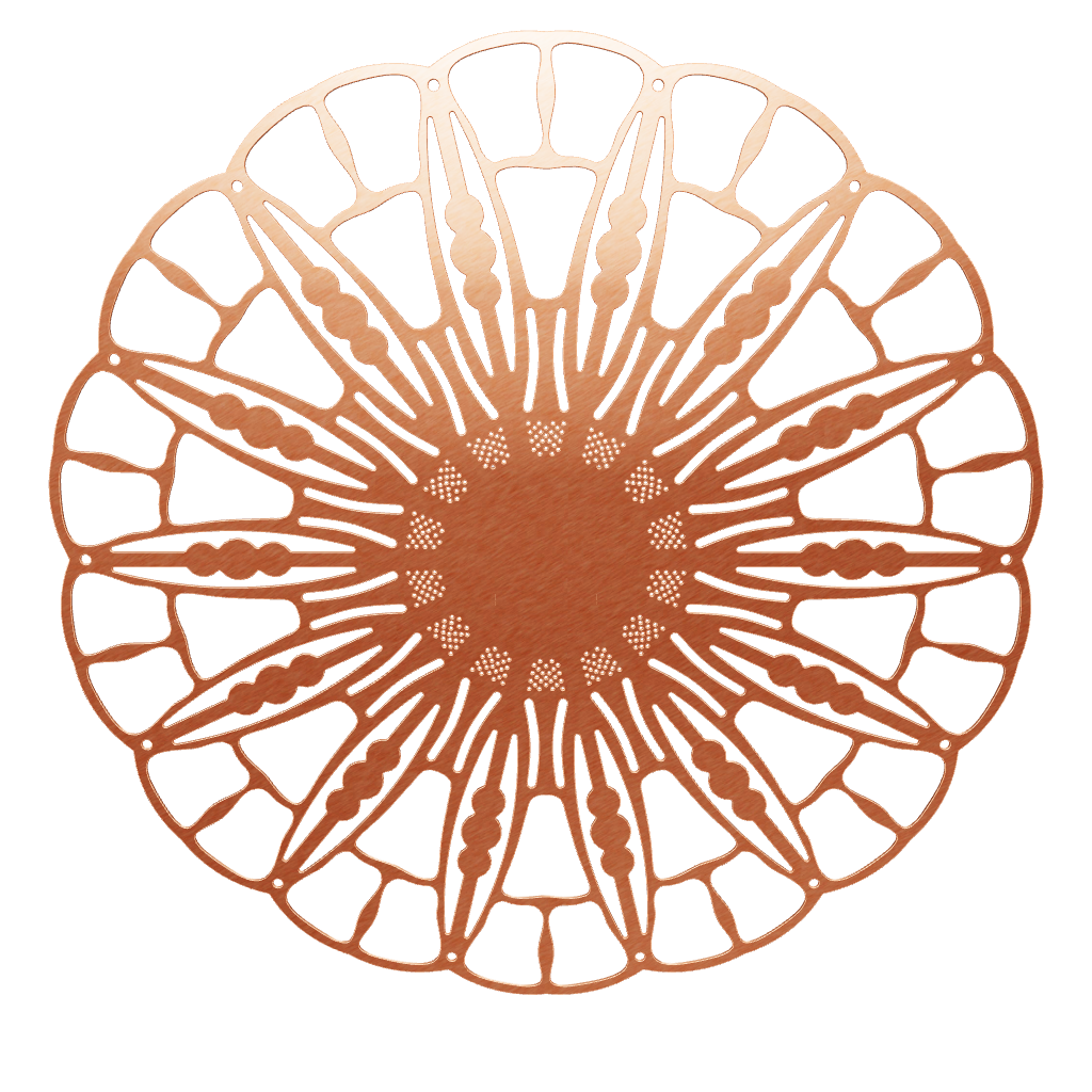 3D model of KuvaLight Anemone wall lamp in brushed copper finish, ⌀ 115 cm, viewable in AR to visualize in your own space.