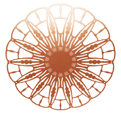 3D model of KuvaLight Anemone wall lamp in brushed copper finish, ⌀ 115 cm, viewable in AR to visualize in your own space.