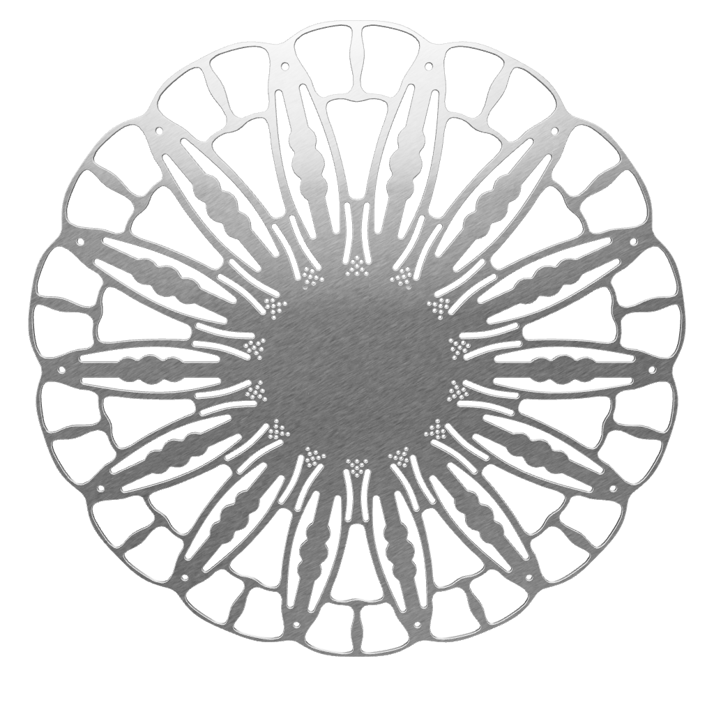 3D model of KuvaLight Anemone wall lamp in brushed aluminum finish, ⌀ 80 cm, viewable in AR to visualize in your own space.