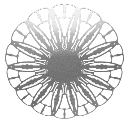 3D model of KuvaLight Anemone wall lamp in brushed aluminum finish, ⌀ 80 cm, viewable in AR to visualize in your own space.
