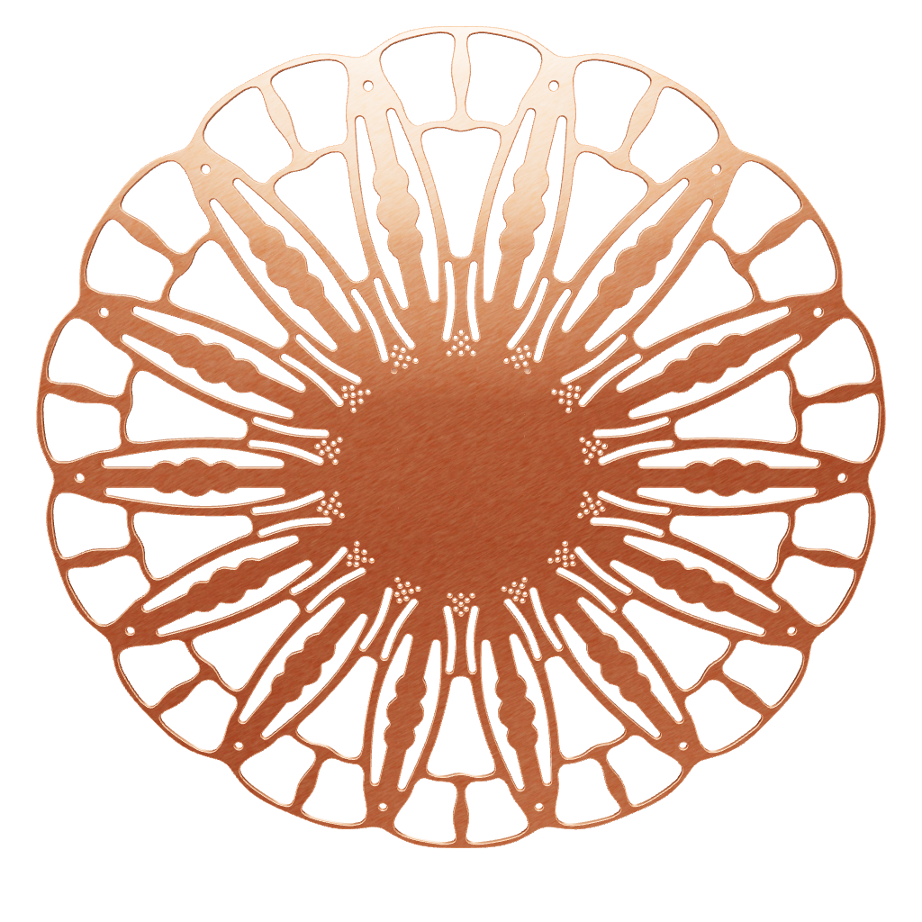 3D model of KuvaLight Anemone wall lamp in brushed copper finish, ⌀ 80 cm, viewable in AR to visualize in your own space.