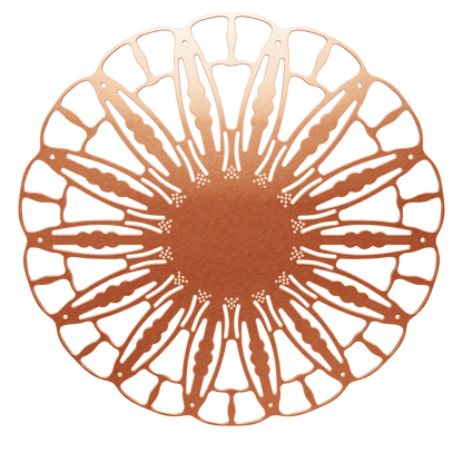 3D model of KuvaLight Anemone wall lamp in brushed copper finish, ⌀ 80 cm, viewable in AR to visualize in your own space.