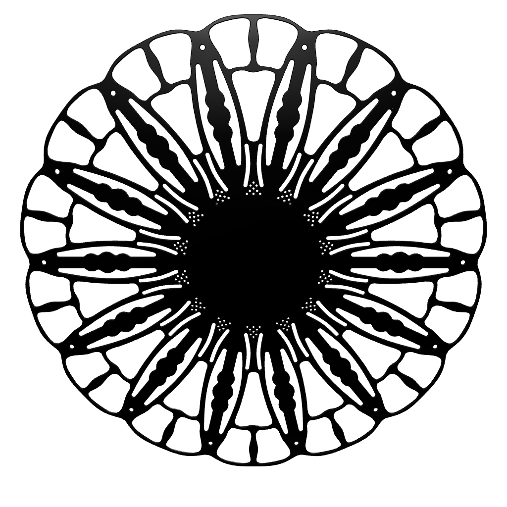 3D model of KuvaLight Anemone wall lamp in matt black finish, ⌀ 80 cm, viewable in AR to visualize in your own space.