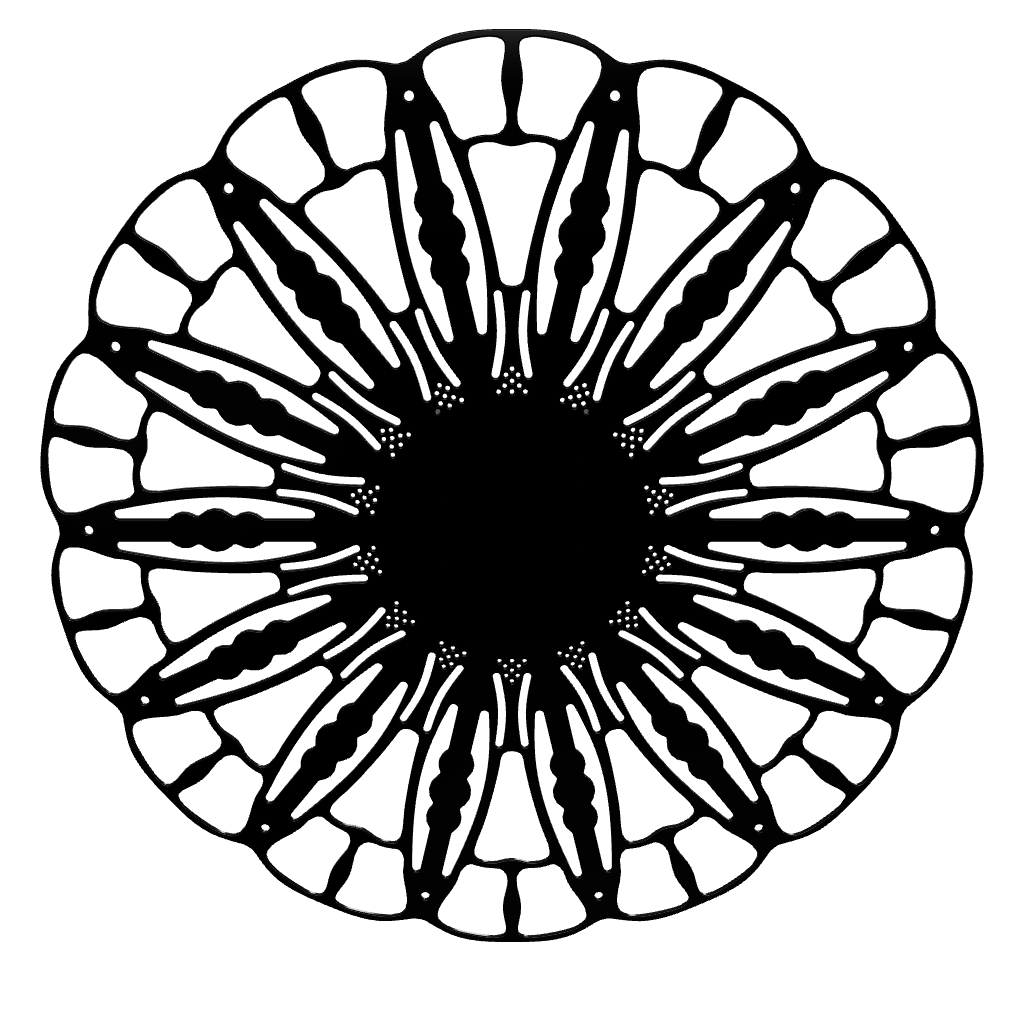 3D model of KuvaLight Anemone wall lamp in glossy black finish, ⌀ 80 cm, viewable in AR to visualize in your own space.