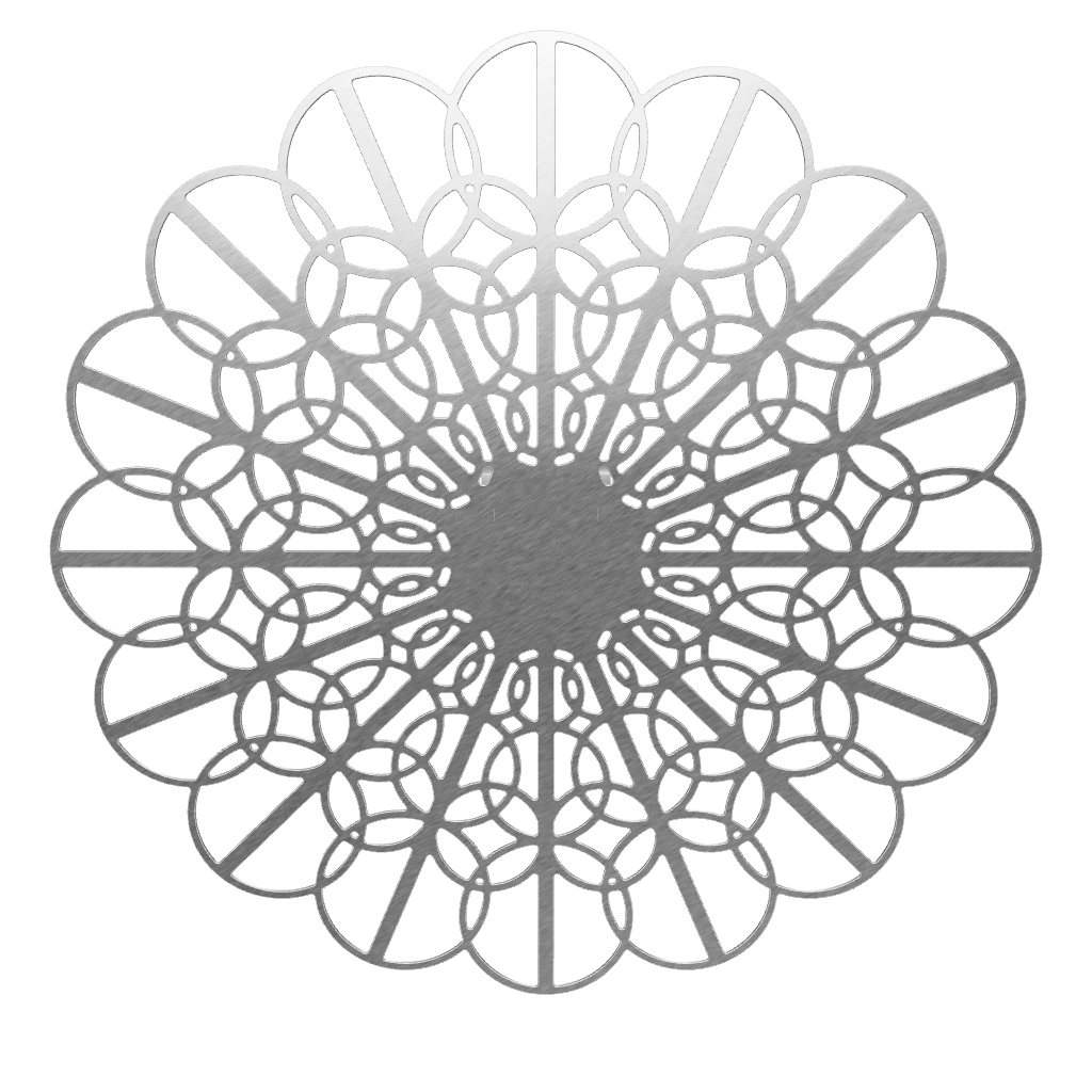 3D model of KuvaLight Braga wall lamp in Brushed Aluminum, 115 cm diameter. Viewable in Augmented Reality.