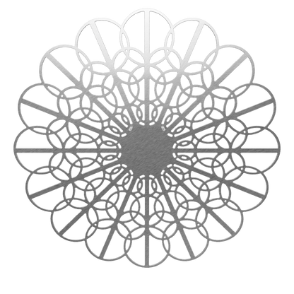 3D model of KuvaLight Braga wall lamp in Brushed Aluminum, 115 cm diameter. Viewable in Augmented Reality.