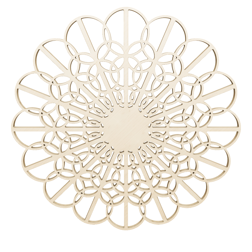 3D model of KuvaLight Braga wall lamp in Bamboo, 115 cm diameter. Viewable in Augmented Reality.