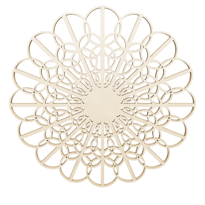 3D model of KuvaLight Braga wall lamp in Bamboo, 115 cm diameter. Viewable in Augmented Reality.