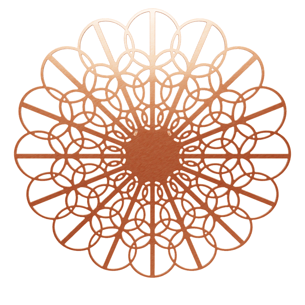 3D model of KuvaLight Braga wall lamp in Brushed Copper, 115 cm diameter. Viewable in Augmented Reality.