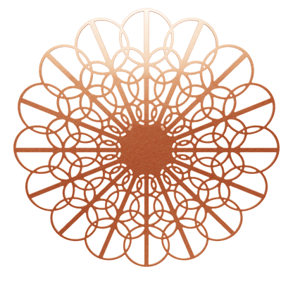 3D model of KuvaLight Braga wall lamp in Brushed Copper, 115 cm diameter. Viewable in Augmented Reality.