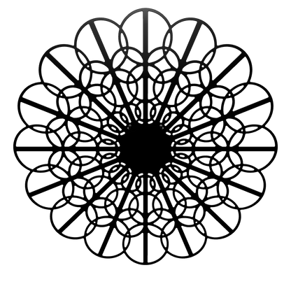 3D model of KuvaLight Braga wall lamp in Matt Black, 115 cm diameter. Viewable in Augmented Reality.