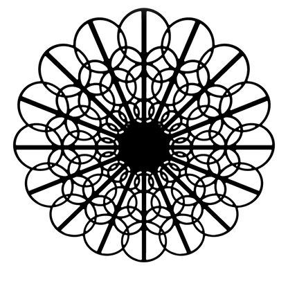 3D model of KuvaLight Braga wall lamp in glossy Black, 115 cm diameter. Viewable in Augmented Reality.