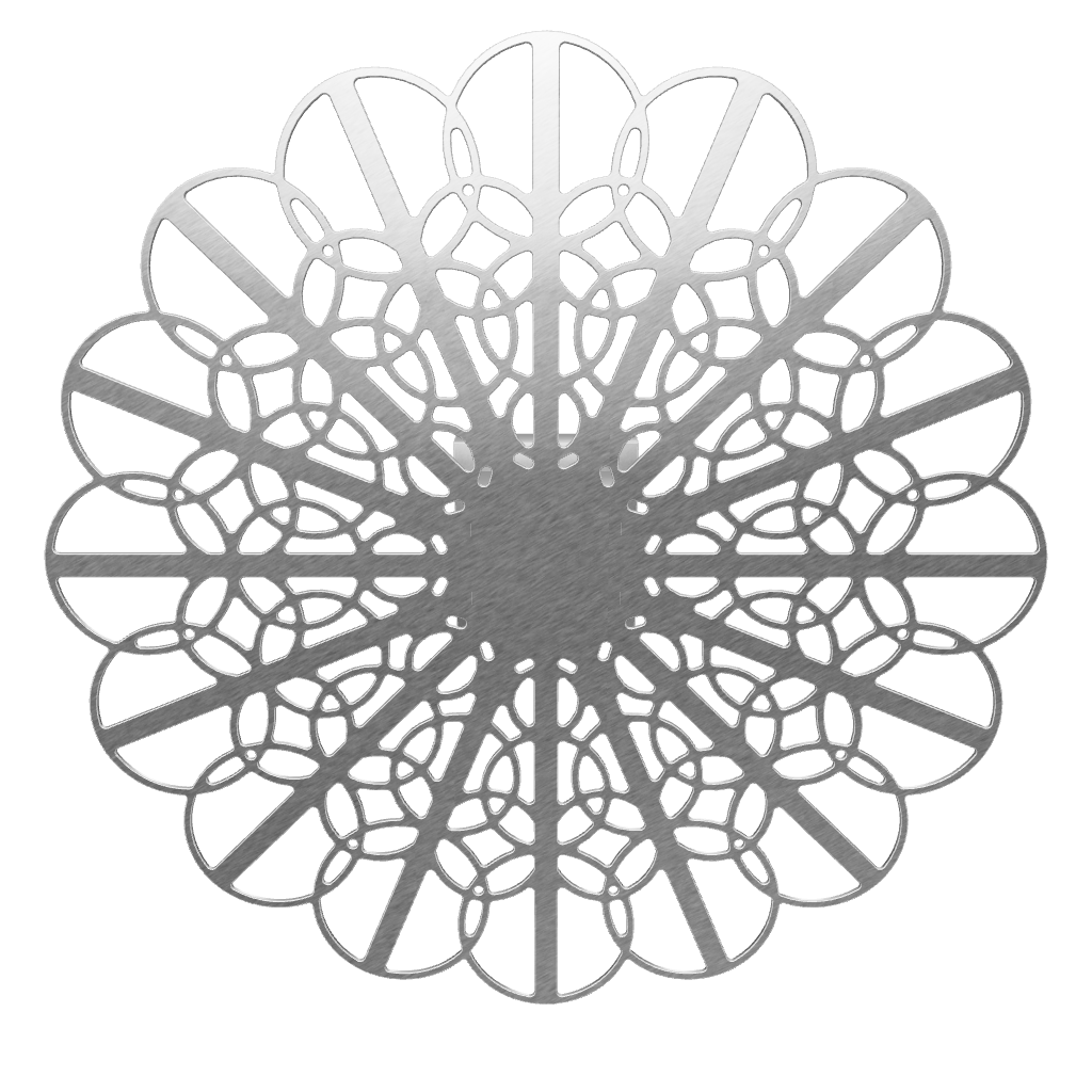 3D model of KuvaLight Braga wall lamp in Brushed Aluminum, 80 cm diameter. Viewable in Augmented Reality.