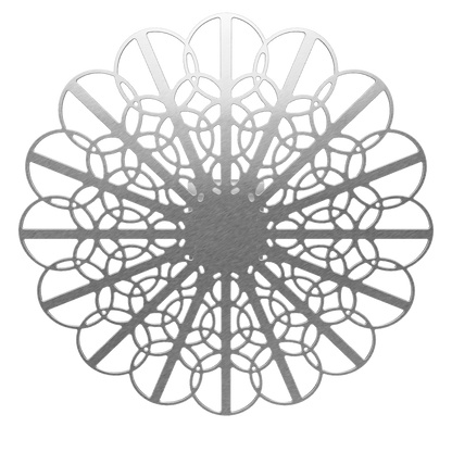 3D model of KuvaLight Braga wall lamp in Brushed Aluminum, 80 cm diameter. Viewable in Augmented Reality.