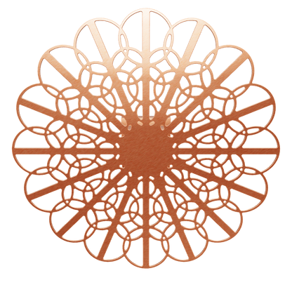 3D model of KuvaLight Braga wall lamp in Brushed Copper, 80 cm diameter. Viewable in Augmented Reality.