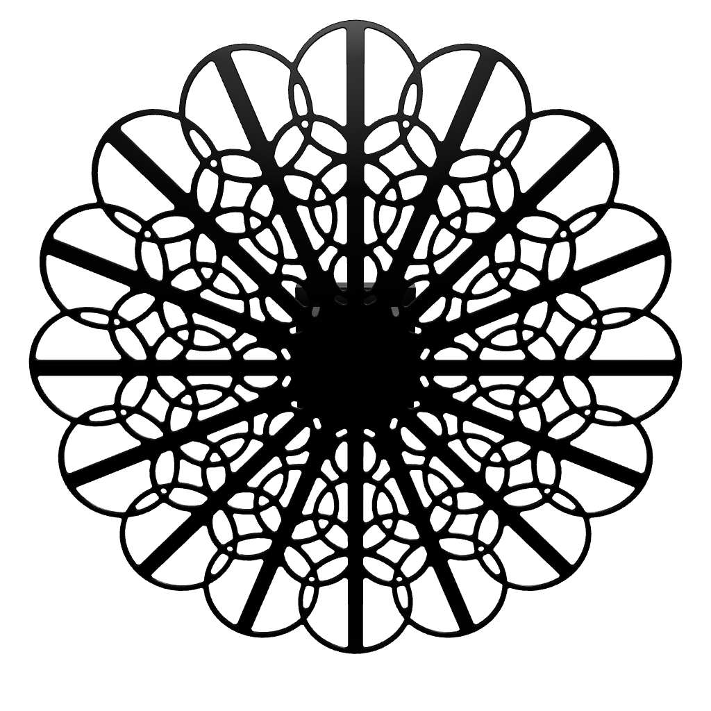 3D model of KuvaLight Braga wall lamp in Matt Black, 80 cm diameter. Viewable in Augmented Reality.