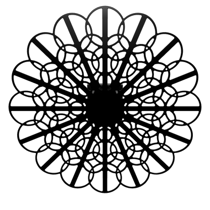3D model of KuvaLight Braga wall lamp in Matt Black, 80 cm diameter. Viewable in Augmented Reality.