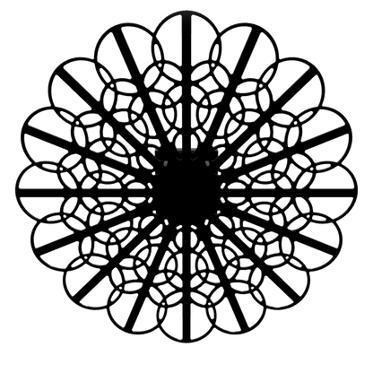 3D model of KuvaLight Braga wall lamp in glossy Black, 80 cm diameter. Viewable in Augmented Reality.